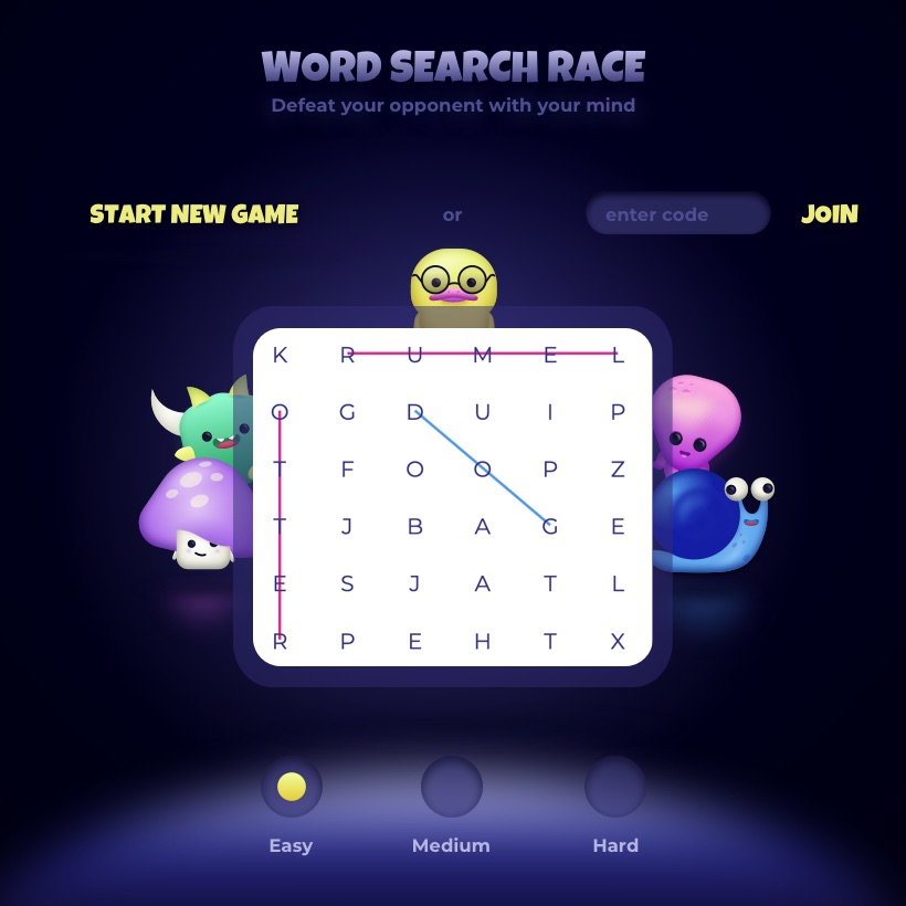 the word search race